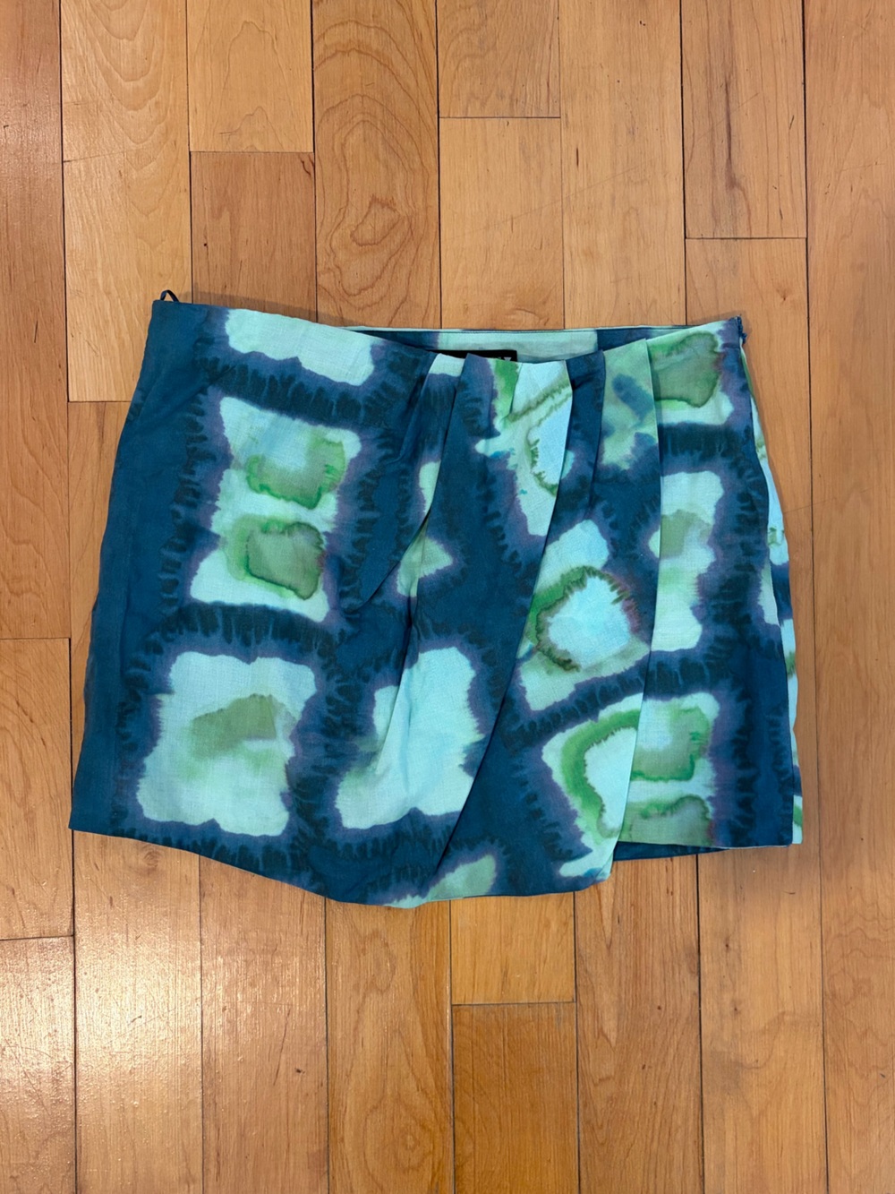Zara Green & Blue Tie-Dye Skirt